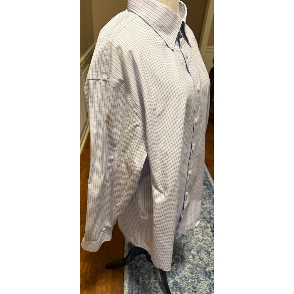 Charles Tyrwhitt Mens 18/35 Blue White Micro Check Non-Iron Classic Fit Shirt - Picture 3 of 8